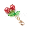 Cherry Copper Wire Wrapped Glass Pearl Pendant Decorations HJEW-JM03024-01-5