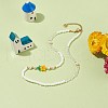 Handmade Millefiori Glass Flower & Shell Pearl Beaded Necklace for Women NJEW-TA00039-2