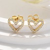 Brass Micro Pave Clear Cubic Zirconia Stud Earrings EJEW-C139-02G-3