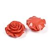 Synthetic Coral Dyed Carved Flower Connector Charms CORA-M001-01-2