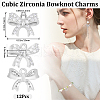 Beebeecraft 12Pcs Rack Plating Brass Micro Pave Cubic Zirconia Charms ZIRC-BBC0002-60P-2