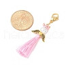 Angel Glass Pearl & MIYUKI Seed Beaded & Polycotton Tassel Pendant Decorations HJEW-MZ00197-03-3