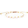 Natural Kunzite Braided Bead Bracelets PW-WGF95B2-13-1