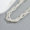 Elegant Imitation Pearl Round Multi-strand Wrap Necklaces for Parties and Formal Events GM6390-4