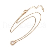 Brass Pave Clear Cubic Zirconia Pendant Necklaces for Women NJEW-Z079-02G-01-4