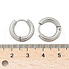 Tarnish Resistant 304 Stainless Steel Huggie Hoop Earrings X-EJEW-F111-16mm-P-3