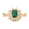 Brass Glass Fold Over Clasps KK-U059-48G-1