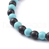 Natural Sandalwood Beads Stretch Bracelets BJEW-JB04679-02-3