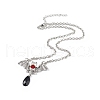 Plastic Bat with Teardrop Pendant Necklace & Dangle Earrings SJEW-G081-01AS-4
