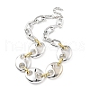 Acrylic Chunky Coffee Bean Link Chain Necklaces NJEW-D313-01A-2