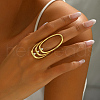 Geometric Brass Pave Cubic Zirconia Statement Cuff Rings for Women IX6941-4