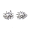 Brass Micro Pave Clear Cubic Zirconia Pendants KK-E068-VF267-3