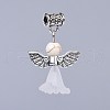 Transparent Frosted Acrylic Flower Pendants PALLOY-JF00373-06-1