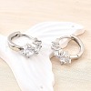 Brass Micro Pave Clear Cubic Zirconia Hoop Earrings EJEW-Z121-06P-3