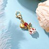 Angel Glass Beaded & Alloy Pendant Decorations HJEW-MZ00193-03-1