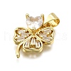Rack Plating Brass Micro Pave Cubic Zirconia Pendants KK-K401-83G-2
