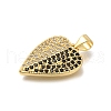 Brass Micro Pave Cubic Zirconia Pendants KK-R002-16G-2