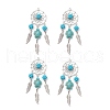 Alloy Synthetic Turquoise Beads Dream Catcher Pendants PALLOY-MZ00708-01-1