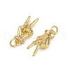 Brass Micro Pave Cubic Zirconia Pendants KK-C093-01A-G-2
