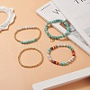 4Pcs 4 Style Natural & Synthetic Mixed Gemstone Chips & Heishi Beaded Stretch Bracelets Set BJEW-JB09922-6