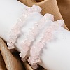 Unisex Chip Natural Rose Quartz Beaded Stretch Bracelets BJEW-S143-25-5