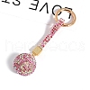 PU Leather & Rhinestone Keychain for Women PW-WG64994-02-1