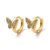 Butterfly Brass Hoop Earrings EJEW-S256-04A-G-4