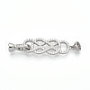 925 Sterling Silver Micro Pave Clear Cubic Zirconia Fold Over Clasps STER-T008-148P-1