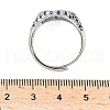 Brass Micro Pave Cubic Zirconia Cuff Rings for Women RJEW-A069-13P-01-5
