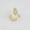 Brass Micro Pave Clear Cubic Zirconia Open Cuff Rings RJEW-R022-01G-1