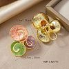 Alloy Enamel Stud Earrings UQ1707-1-2
