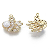 Brass Micro Pave Clear Cubic Zirconia Pendants KK-S348-558-NF-2
