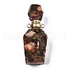Assembled Synthetic Pyrite and Imperial Jasper Openable Perfume Bottle Pendants G-R481-15E-2