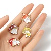 8Pcs 4 Styles Autumn Theme Alloy Enamel Pendants ENAM-YW0003-38-4