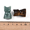 Natural Gemstone Carved Cat Statues Ornament G-P525-11-3