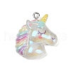 Transparent Resin Pendants RESI-R467-01P-04-1