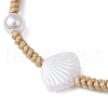 3Pcs Adjustable ABS Plastic Imitation Pearl Beaded Braided Bead Bracelets for Women BJEW-JB11871-4