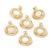 Brass Pave Shell Pendants KK-M270-46G-1