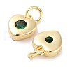 Brass Micro Pave Cubic Zirconia Charms KK-C051-07G-04-2