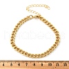 Brass Curb Chain Bracelets for Women Men BJEW-F494-01G-02-3