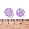 Spray Painted Transparent Glass Beads GLAA-D038-01G-2