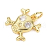Brass Micro Pave Clear Cubic Zirconia Pendants KK-L231-10G-2