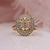 Oval Brass Micro Pave Clear Cubic Zirconia Finger Rings for Women FS-WGE5686-01-1