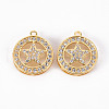 Brass Micro Pave Clear Cubic Zirconia Pendants ZIRC-S068-028-NF-1
