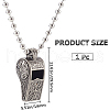 CREATCABIN 1pc Alloy Whistle Pendant Necklaces NJEW-CN0001-07-2