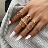 11Pcs Alloy Oval Chain Finger Rings WG2E3D2-07-1