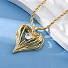 Brass Pave Clear Cubic Zirconia Heart Pendant Necklaces for Women NJEW-K381-07C-G-3