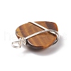 Natural Tiger Eye Pendants PALLOY-JF01663-04-3