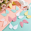 AHADEMAKER 50Pcs 5 Colors Cloth Embossed Wing Ornament Accessories FIND-GA0002-54-4