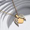 304 Stainless Steel Polymer Clay Rhinestones Openable Pendant Necklaces for Women NJEW-Z065-12G-2